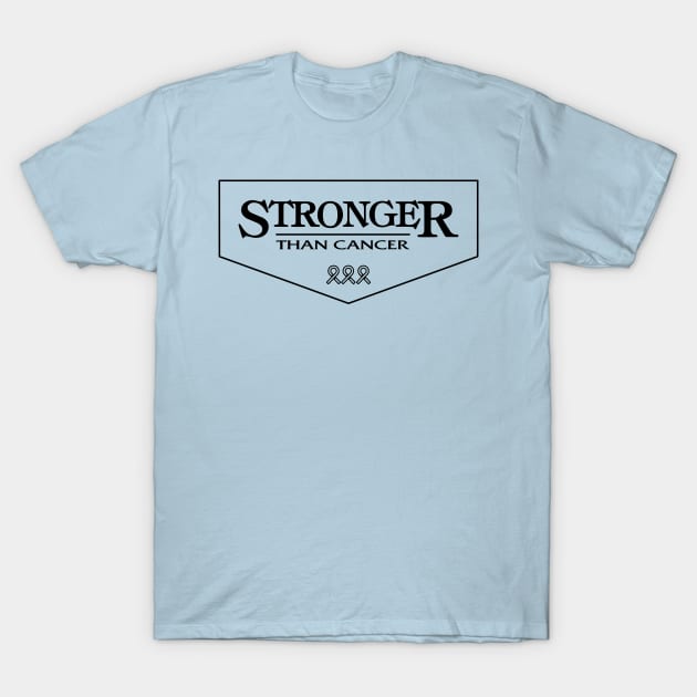 prostate cancer Awareness light blue ribbon Stronger Than Cancer T-Shirt by Shaderepublic